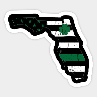 St Patricks Vintage Florida Irish USA Flag Lucky T-Shirt Sticker